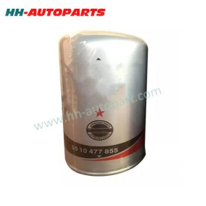 Fuel Filter for Renault 5001853860 5010412350 5010477855 Euro Truck Spare Parts HH-AutoParts Ref No. Iveco 4253 8923, 5001019687, 5010477855 Renault 5001853860, 5010412350, 5010450824, 5010477855, 5010505337 Description Fuel Filter Application Iveco Bus Ares Renault Midliner, Midlum, D-Truck Midlum Renault Trucks Midlum, Premium /TR/PR, Kerax, Magnum E-Tech, Puncher